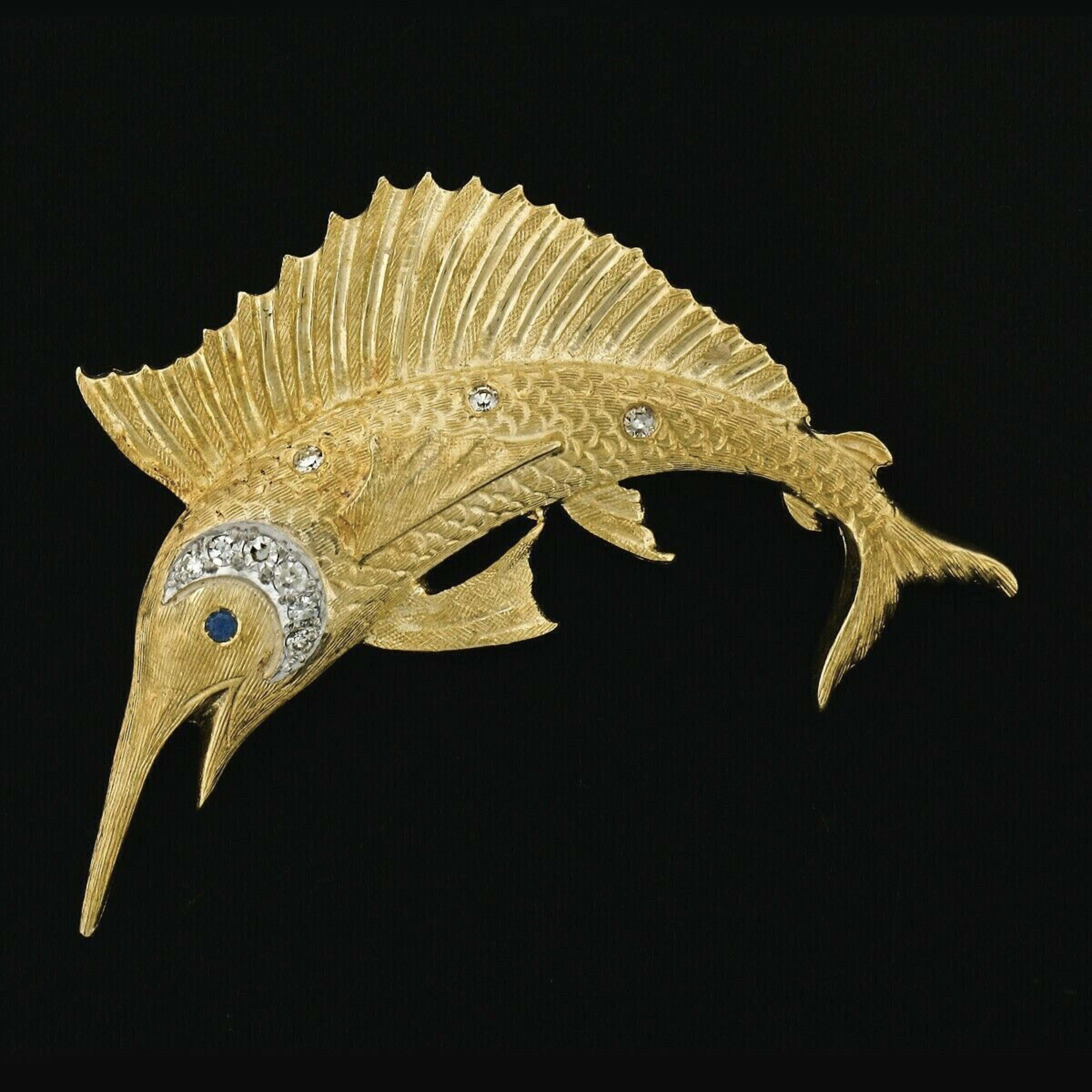 gold sailfish pendant