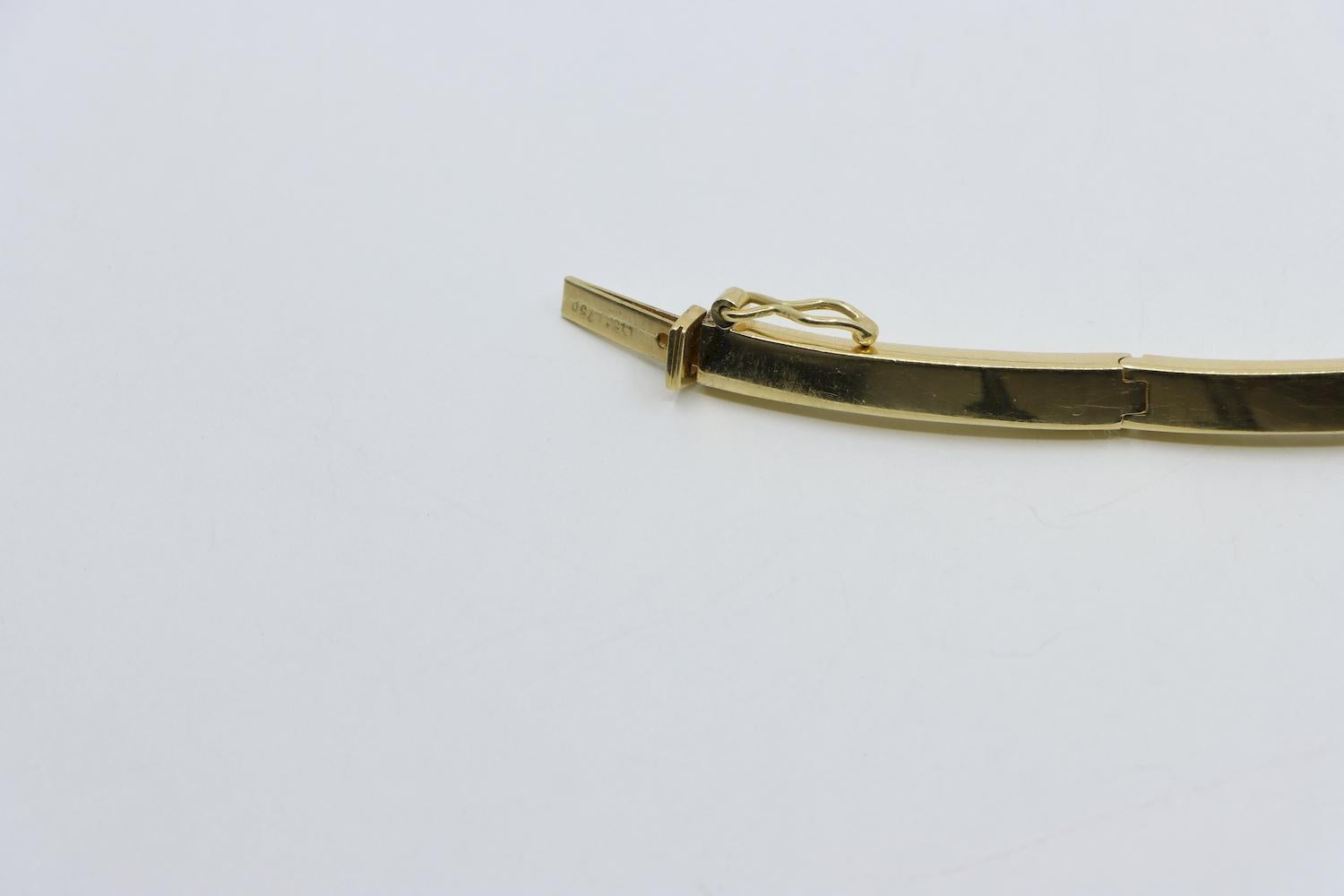Vintage 18K Gold Sapphire Diamond Torque Necklace For Sale 7