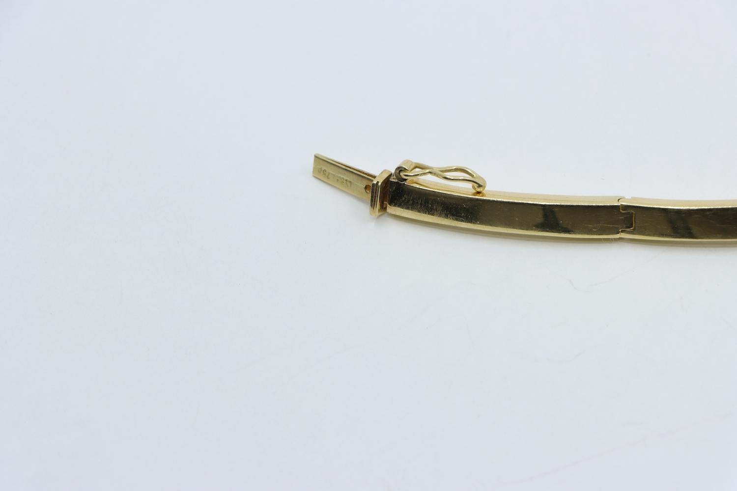 Vintage 18K Gold Sapphire Diamond Torque Necklace For Sale 8