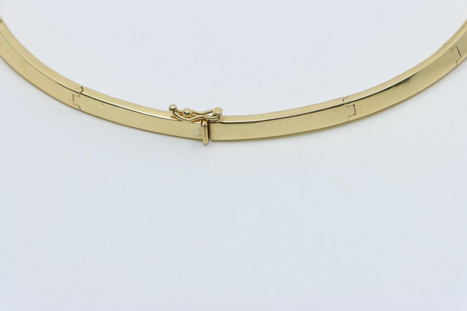 Vintage 18K Gold Sapphire Diamond Torque Necklace For Sale 12