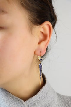 Vintage 18K Gold Sapphire Earring