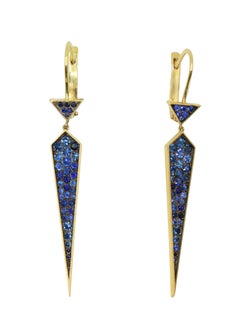 Vintage 18K Gold Saphir-Ohrring