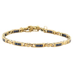 Retro Sapphire Bracelet 18 Karat Yellow Gold