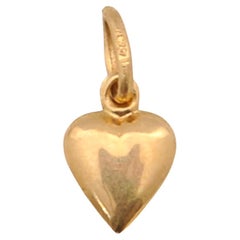 Vintage 18K Gold Small Heart Charm Pendant