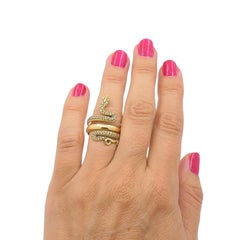 Vintage 18k Gold Snake Ring Serpent Design