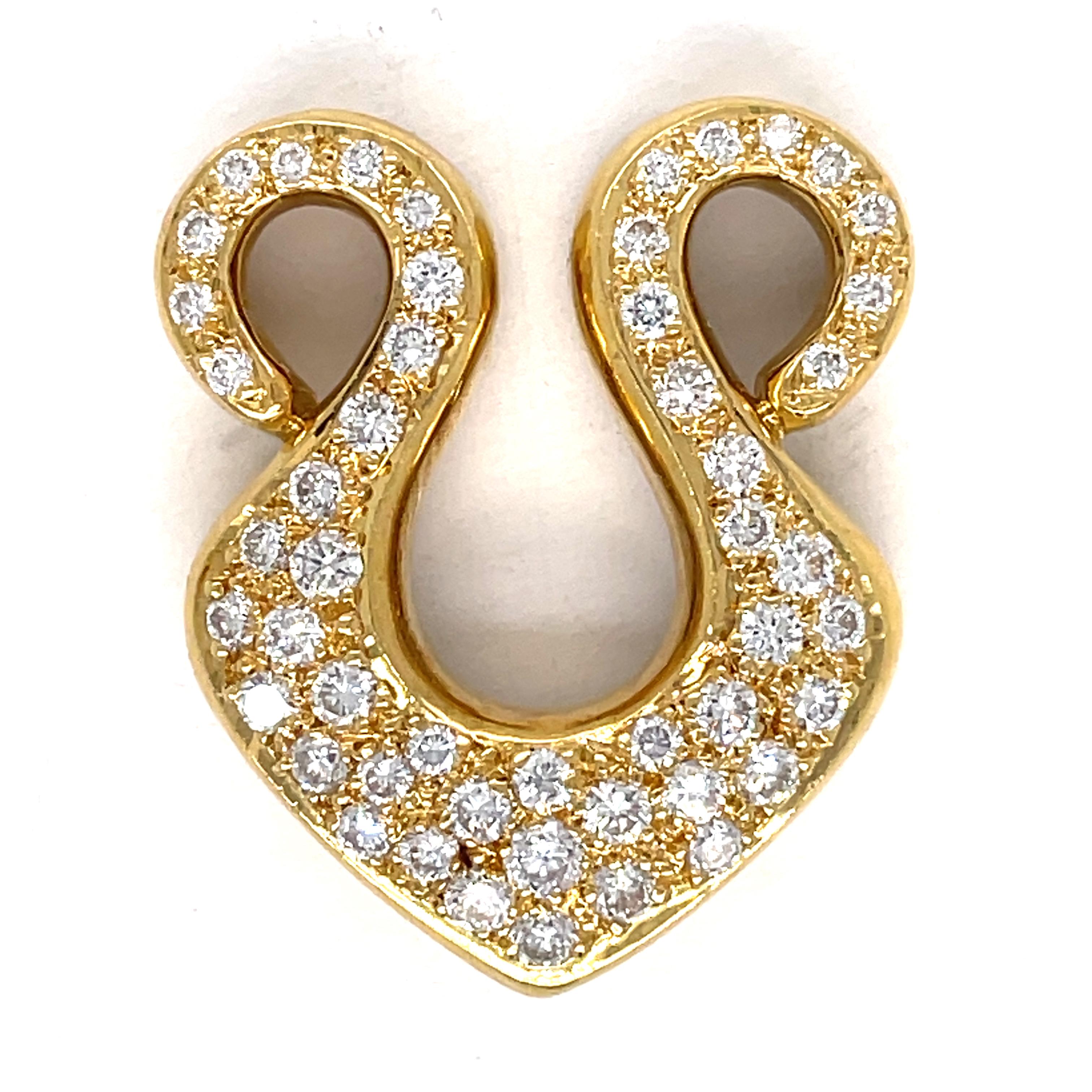 Jewelry Material: Yellow Gold 18k (the gold has been tested by a professional)
Total Carat Weight: 0.85ct (Approx.)
Total Metal Weight:6.39 g
Size:24.11 x 20.37 mm
Grading Results:
Stone Type:  Diamond 
Shape: Round
Carat:0.85 ct (Approx.), Stones