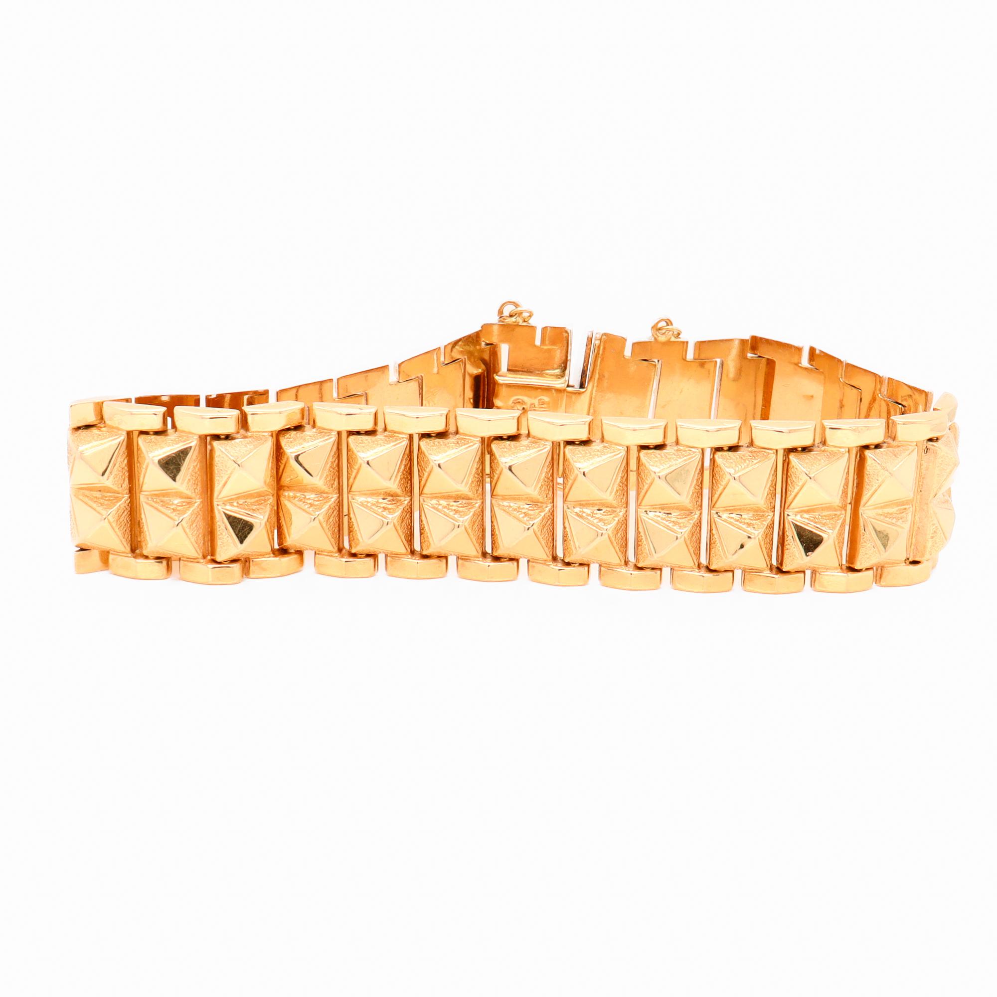 Bracciale d'oro 18 carati a doppia borchia A Link in vendita 5