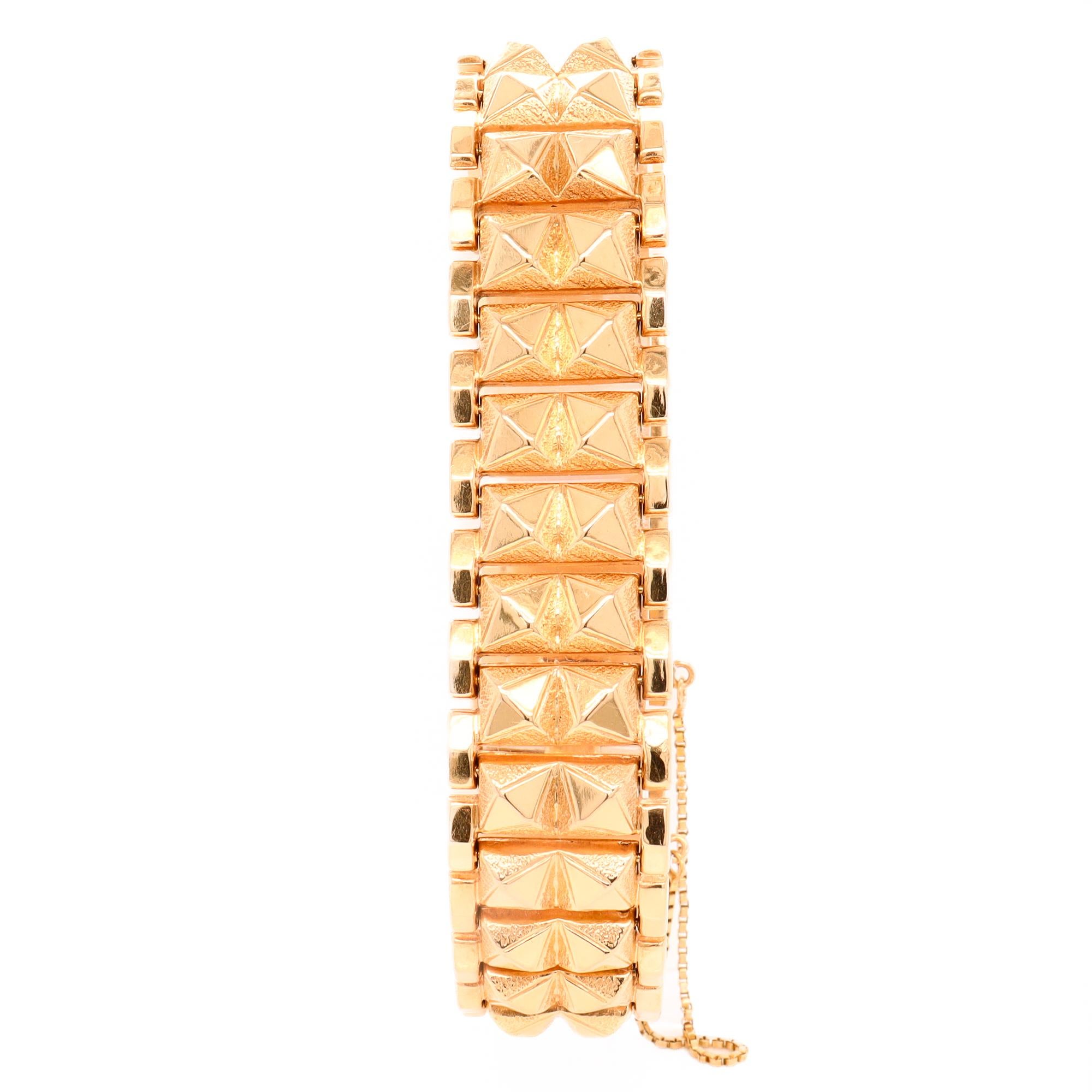 Donna Bracciale d'oro 18 carati a doppia borchia A Link in vendita