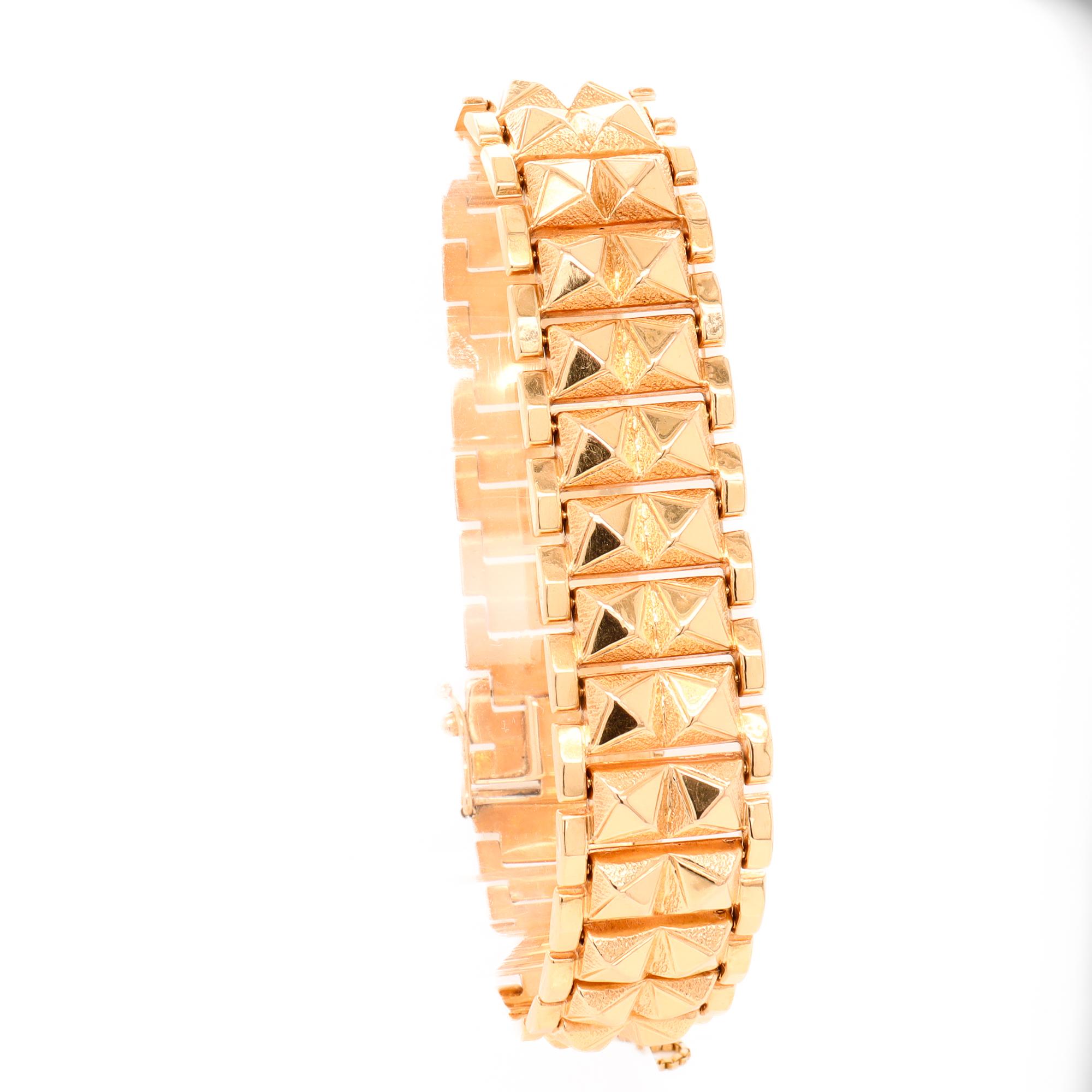 Bracciale d'oro 18 carati a doppia borchia A Link in vendita 1