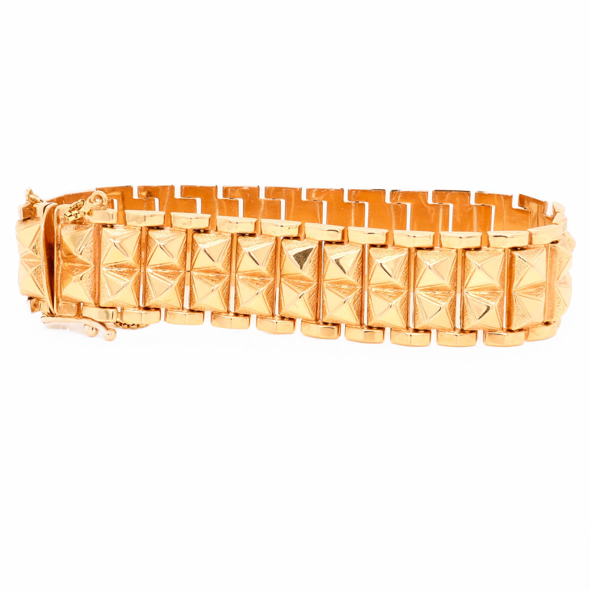 Bracciale d'oro 18 carati a doppia borchia A Link in vendita 3