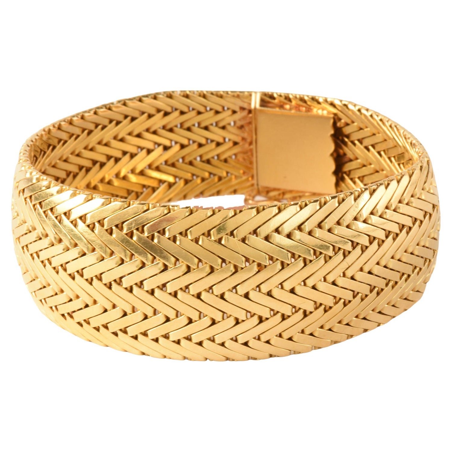 Vintage 18k Gold Tapered Woven Bracelet by Georges L'Enfant For Sale at  1stDibs