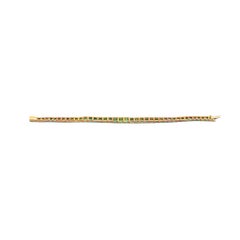 Vintage 18K Gold Tennis Bracelet with 41 Natural Emeralds - '80s