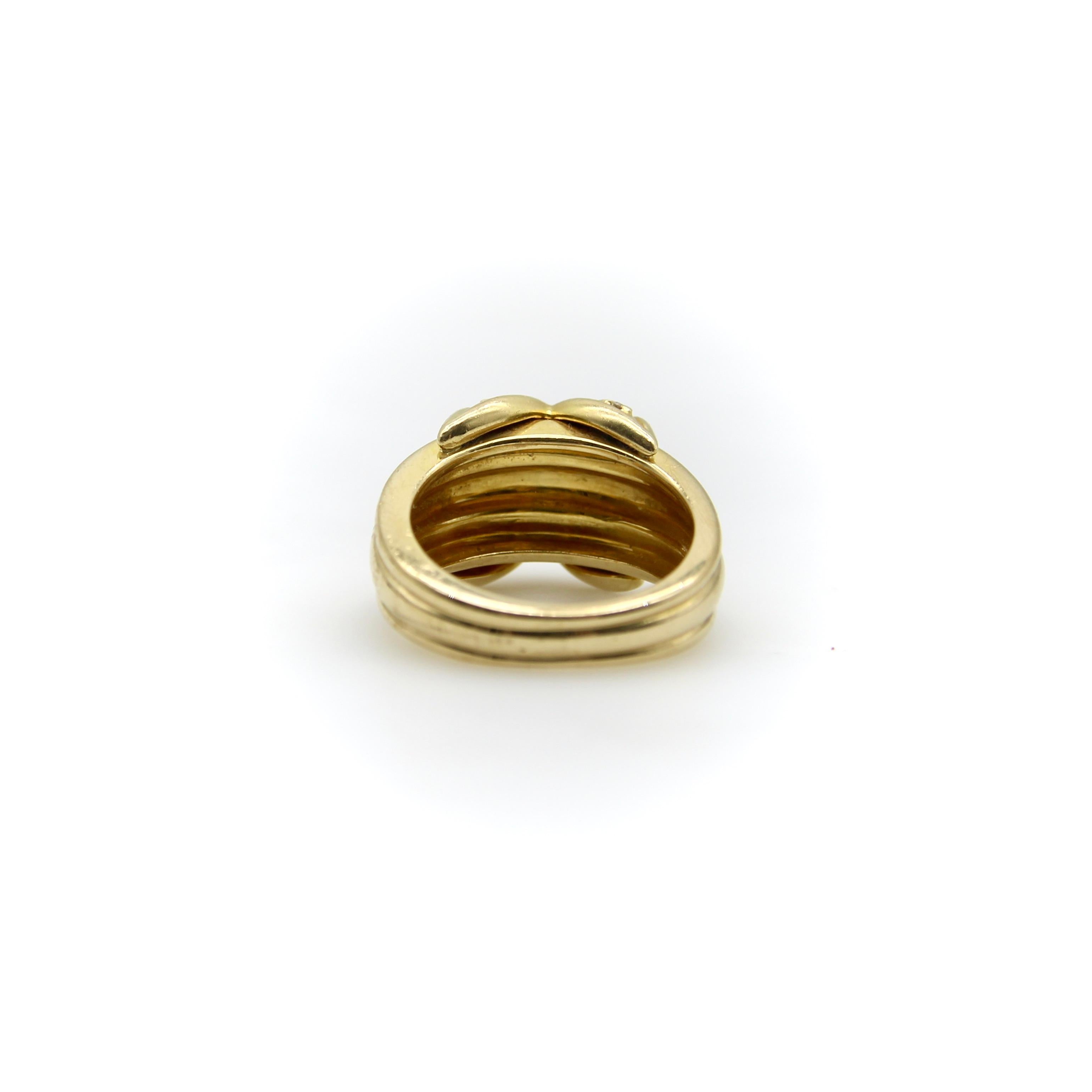 Vintage 18K Gold Tiffany & Co. Großer X-Ring mit Diamant  im Zustand „Gut“ in Venice, CA