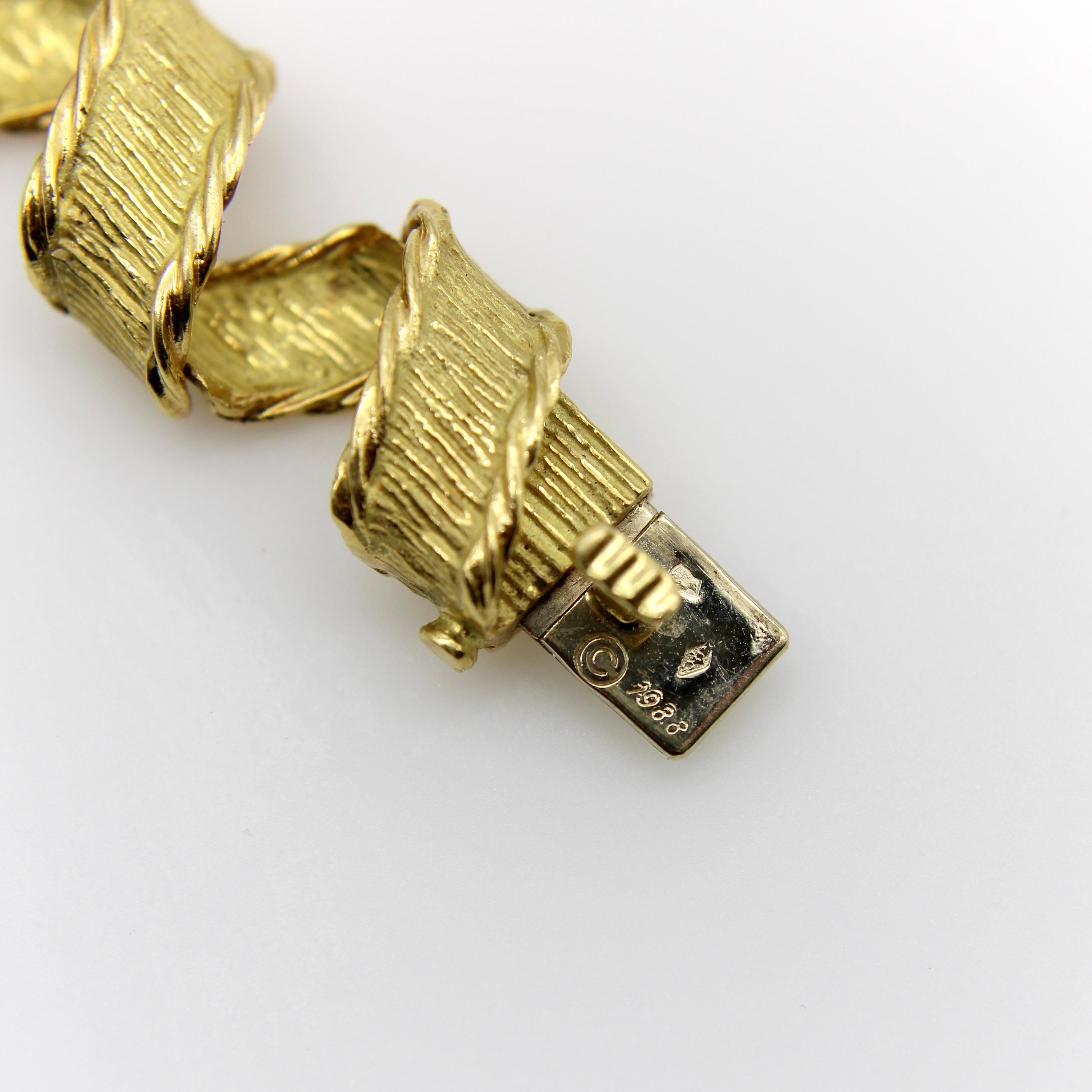 Vintage 18K Gold Tiffany & Co. French Ribbon Bracelet For Sale 5