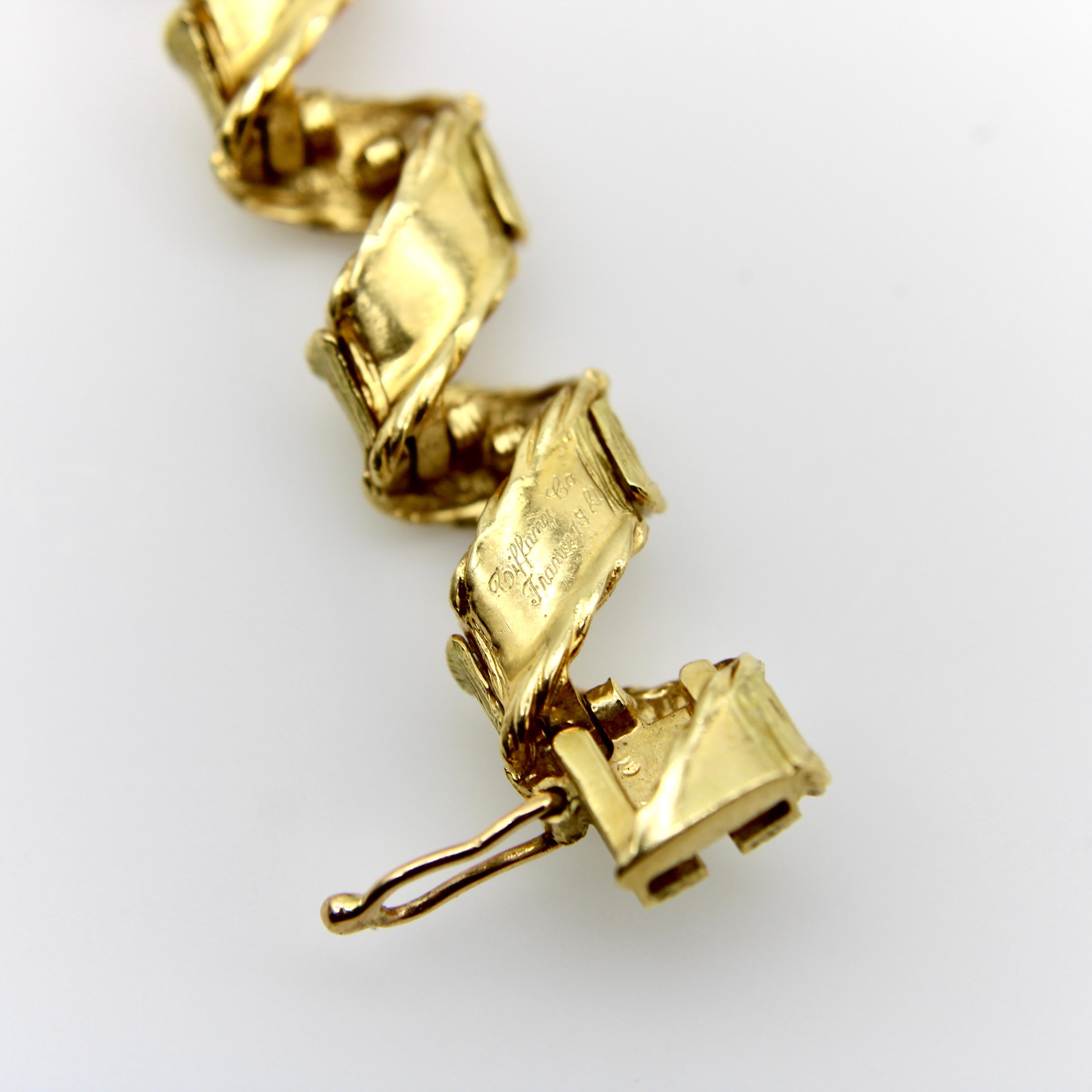 Vintage 18K Gold Tiffany & Co. French Ribbon Bracelet For Sale 6