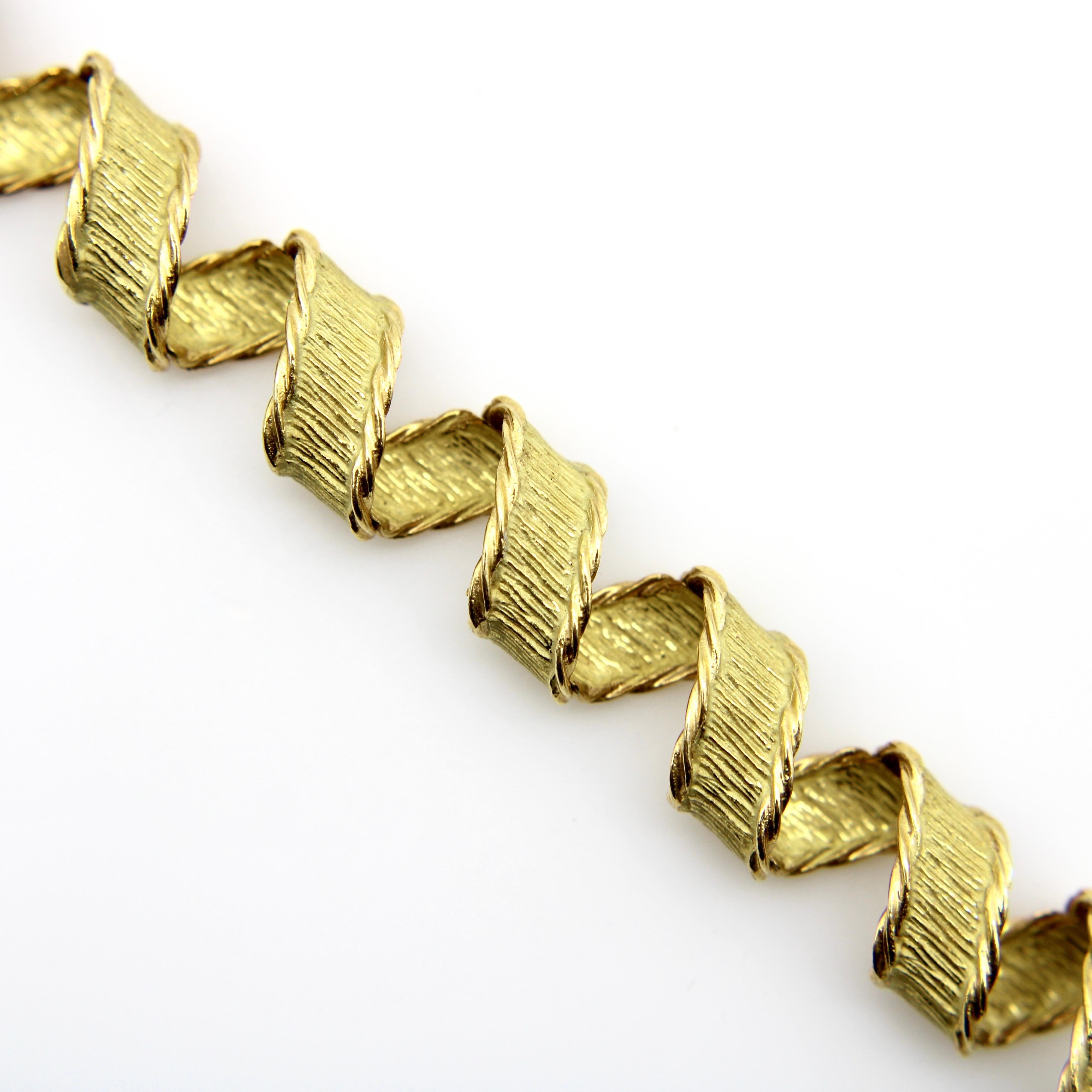Vintage 18K Gold Tiffany & Co. French Ribbon Bracelet For Sale 1