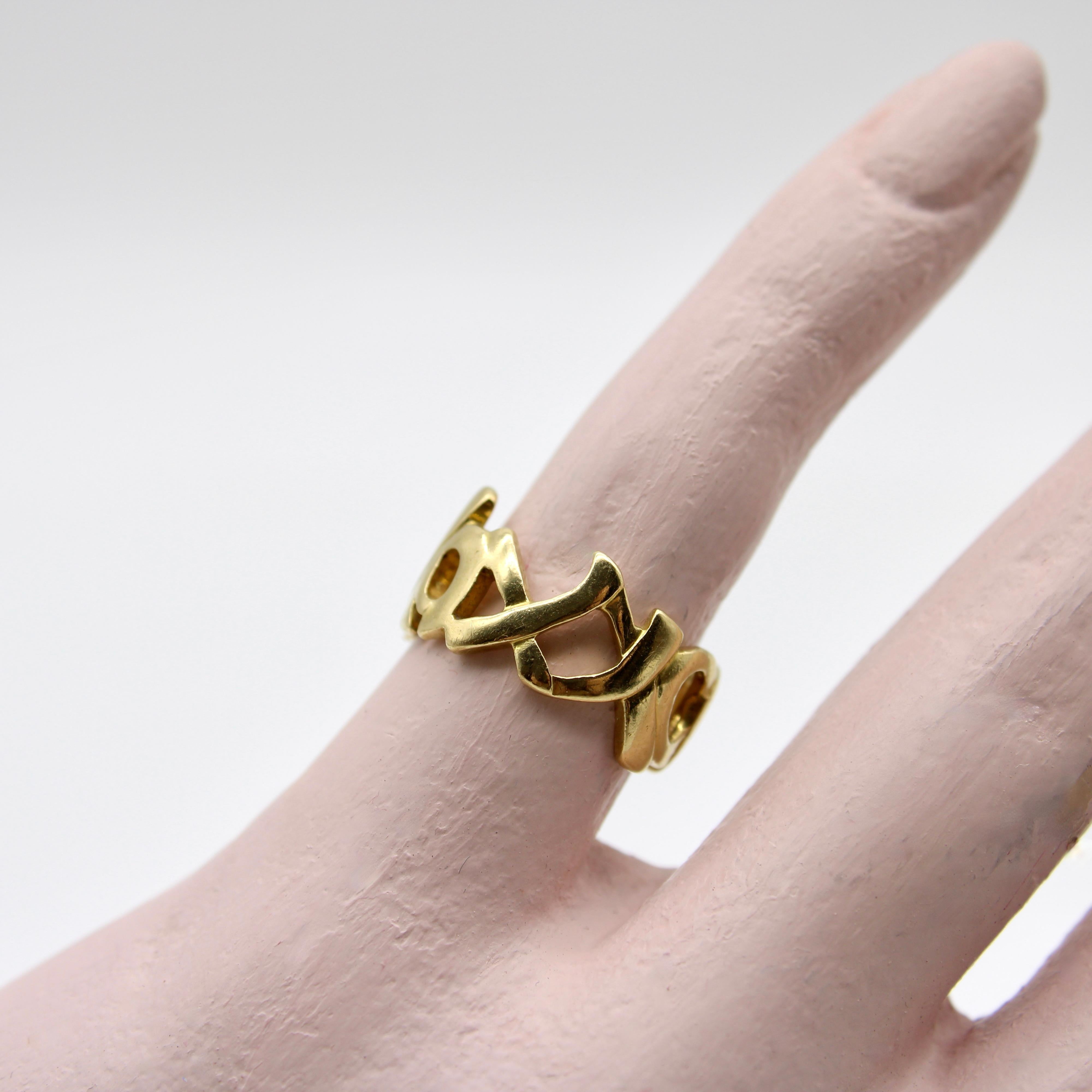 Vintage 18K Gold Tiffany & Co. Paloma Picasso Graffiti Kiss-Ring im Angebot 6