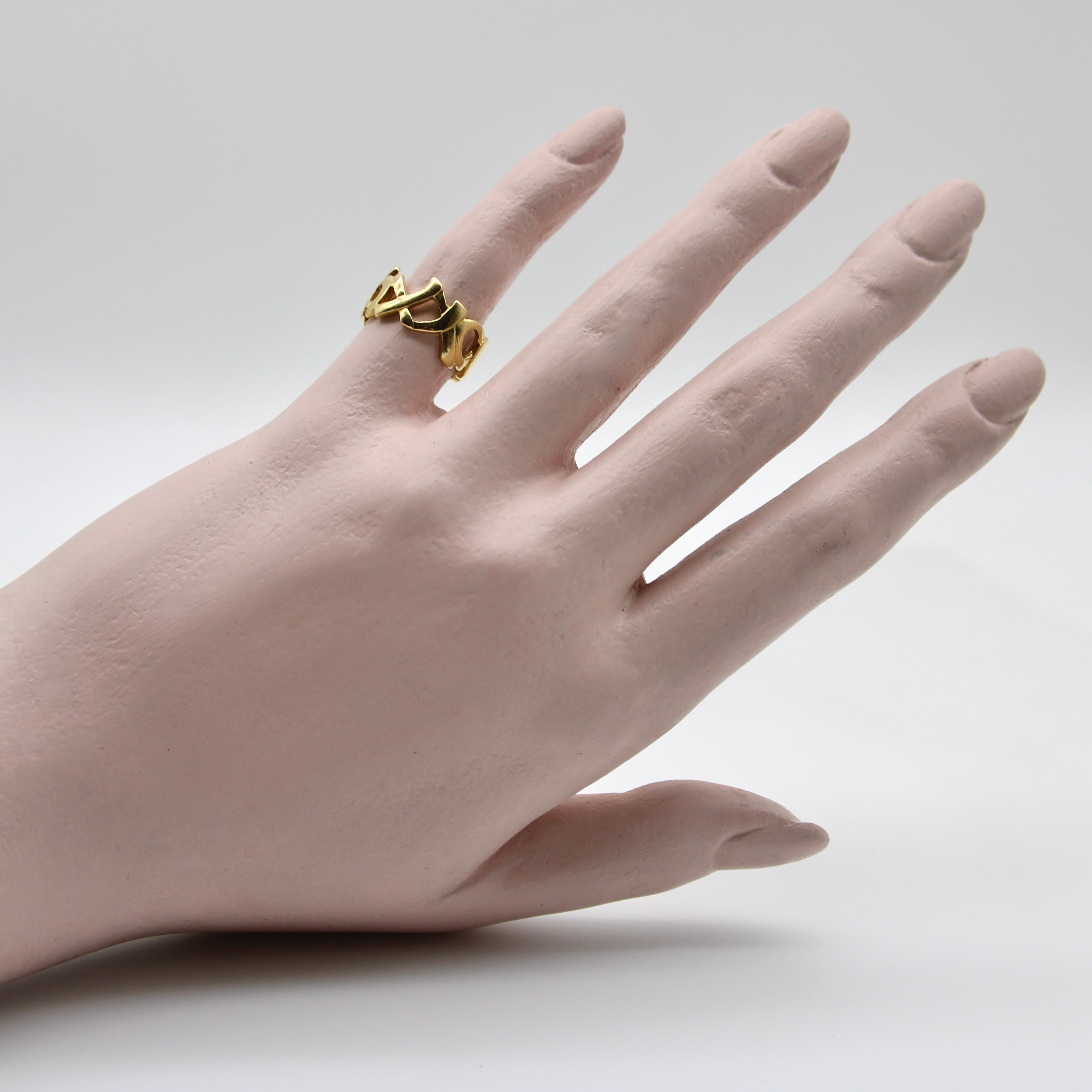 Vintage 18K Gold Tiffany & Co. Paloma Picasso Graffiti Kiss-Ring im Angebot 7