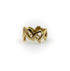 Vintage 18K Gold Tiffany & Co. Paloma Picasso Graffiti Kiss Ring