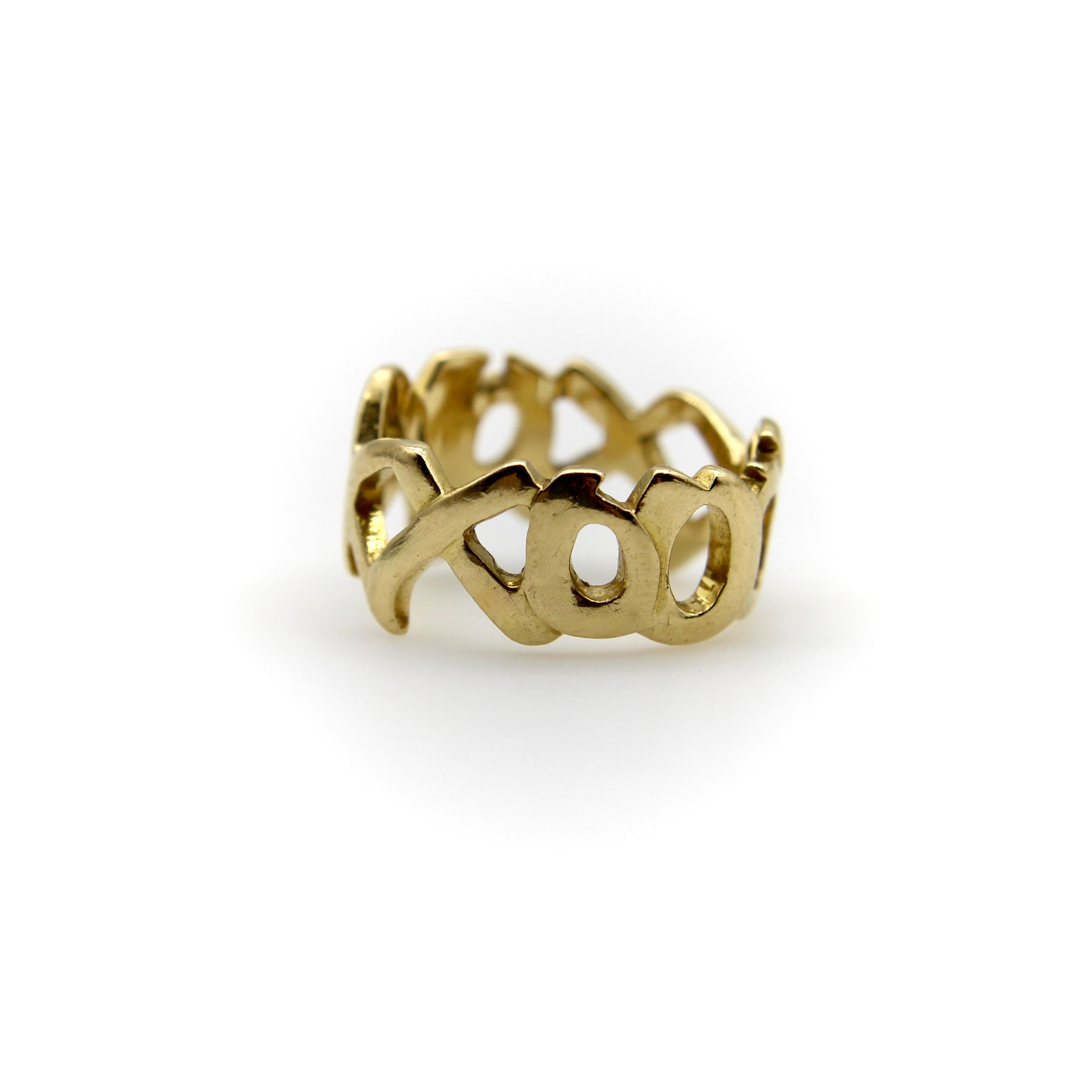 Vintage 18K Gold Tiffany & Co. Paloma Picasso Graffiti Kiss-Ring (Moderne) im Angebot