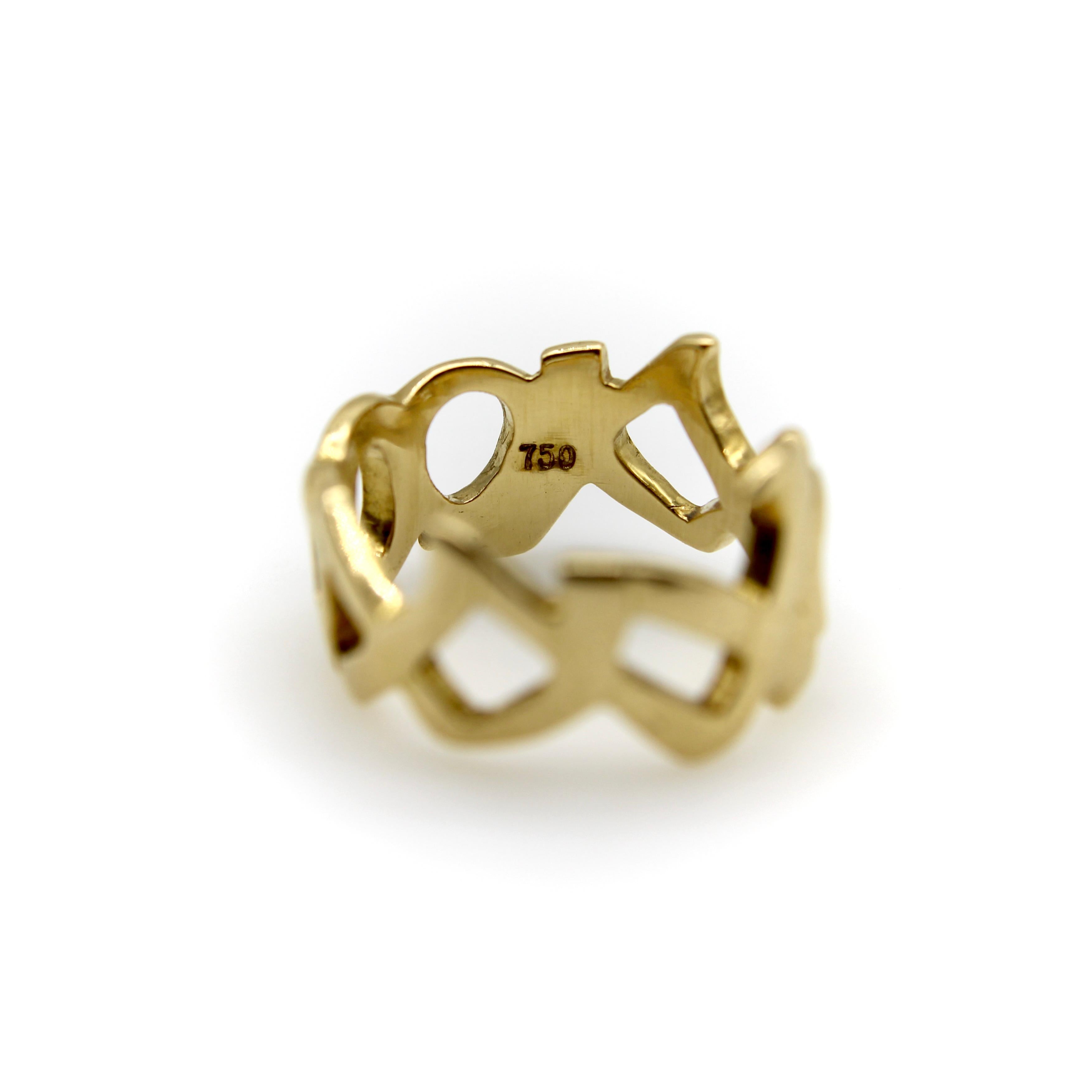 Vintage 18K Gold Tiffany & Co. Paloma Picasso Graffiti Kiss-Ring im Angebot 4