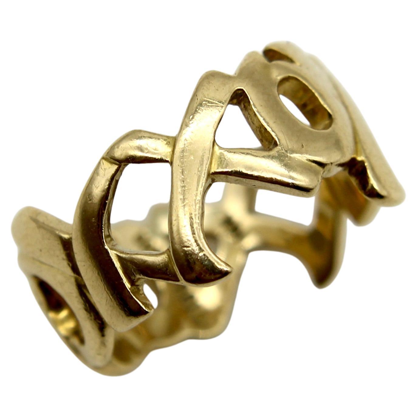 Vintage 18K Gold Tiffany & Co. Paloma Picasso Graffiti Kiss Ring