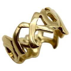 Vintage 18K Gold Tiffany & Co. Paloma Picasso Graffiti Kiss Ring