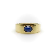 Vintage 18K Gold Tiffany & Co. Sapphire Cabochon Cigar Band Ring