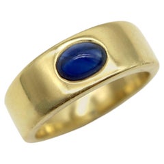 Vintage 18K Gold Tiffany & Co. Sapphire Cabochon Cigar Band Ring