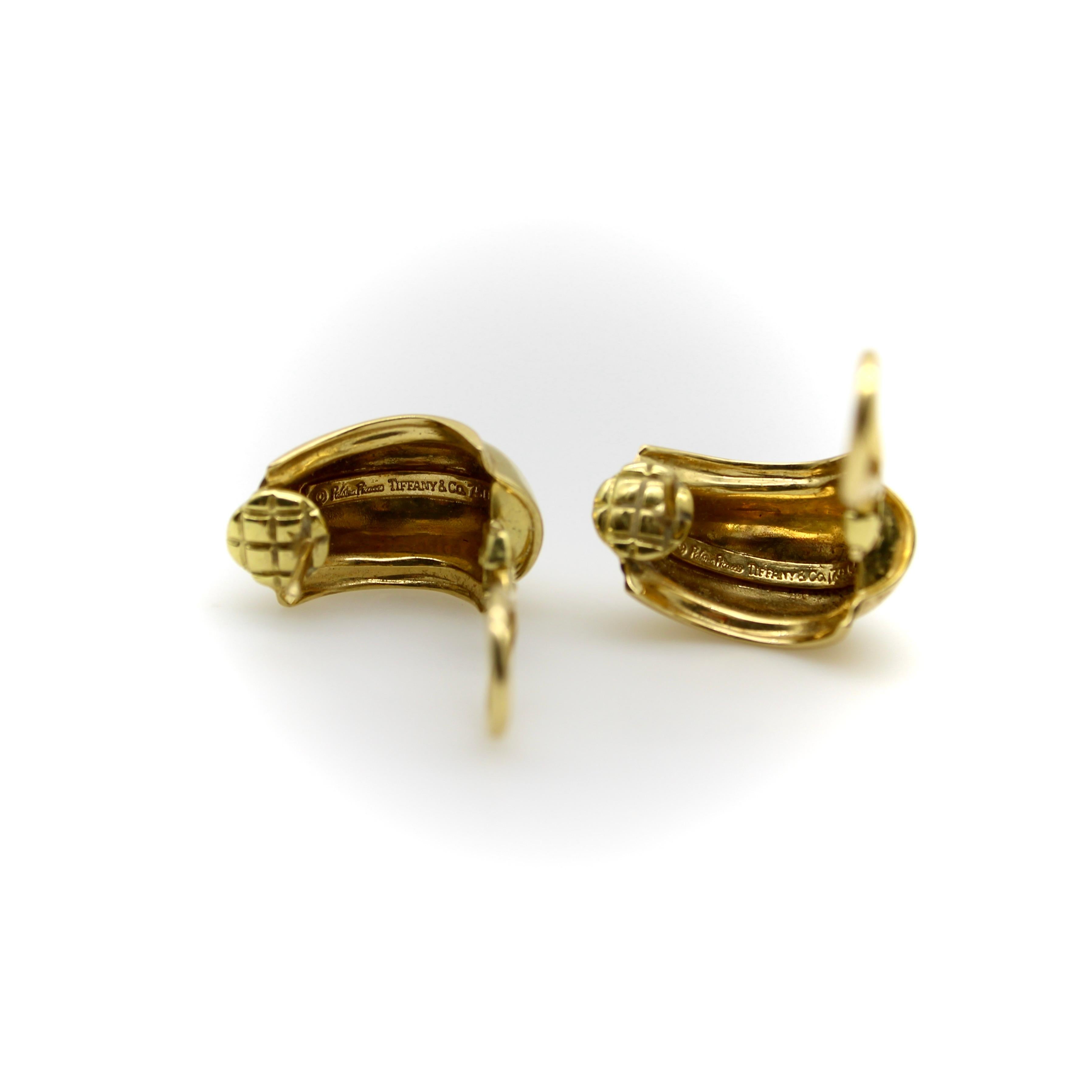 Aros vintage de oro de 18 quilates Tiffany & Co Vendome de Paloma Picasso 1