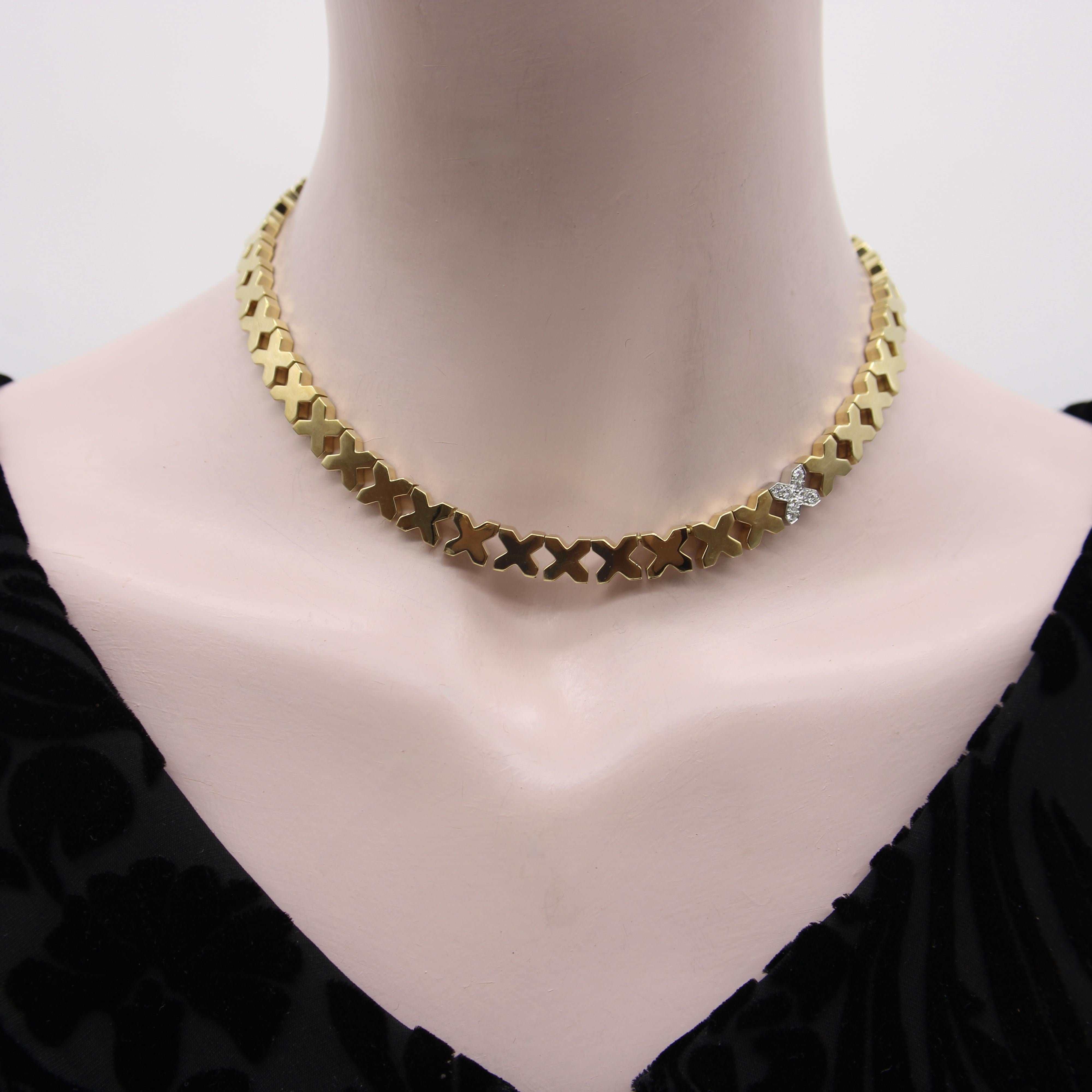 Vintage 18K Gold Tiffany & Co. X Necklace by Angela Cummings For Sale 5