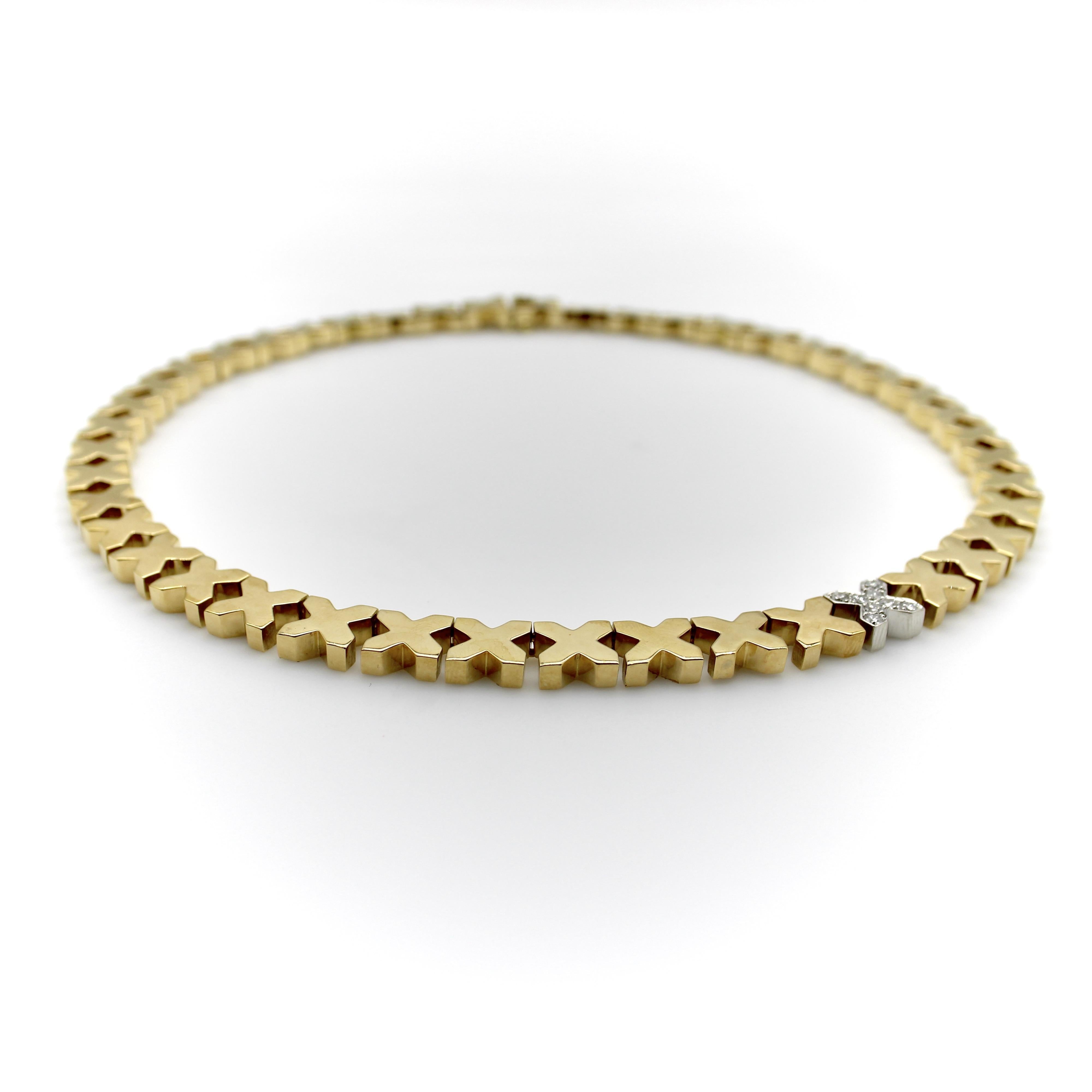 Vintage 18K Gold Tiffany & Co. X Necklace by Angela Cummings In Good Condition For Sale In Venice, CA