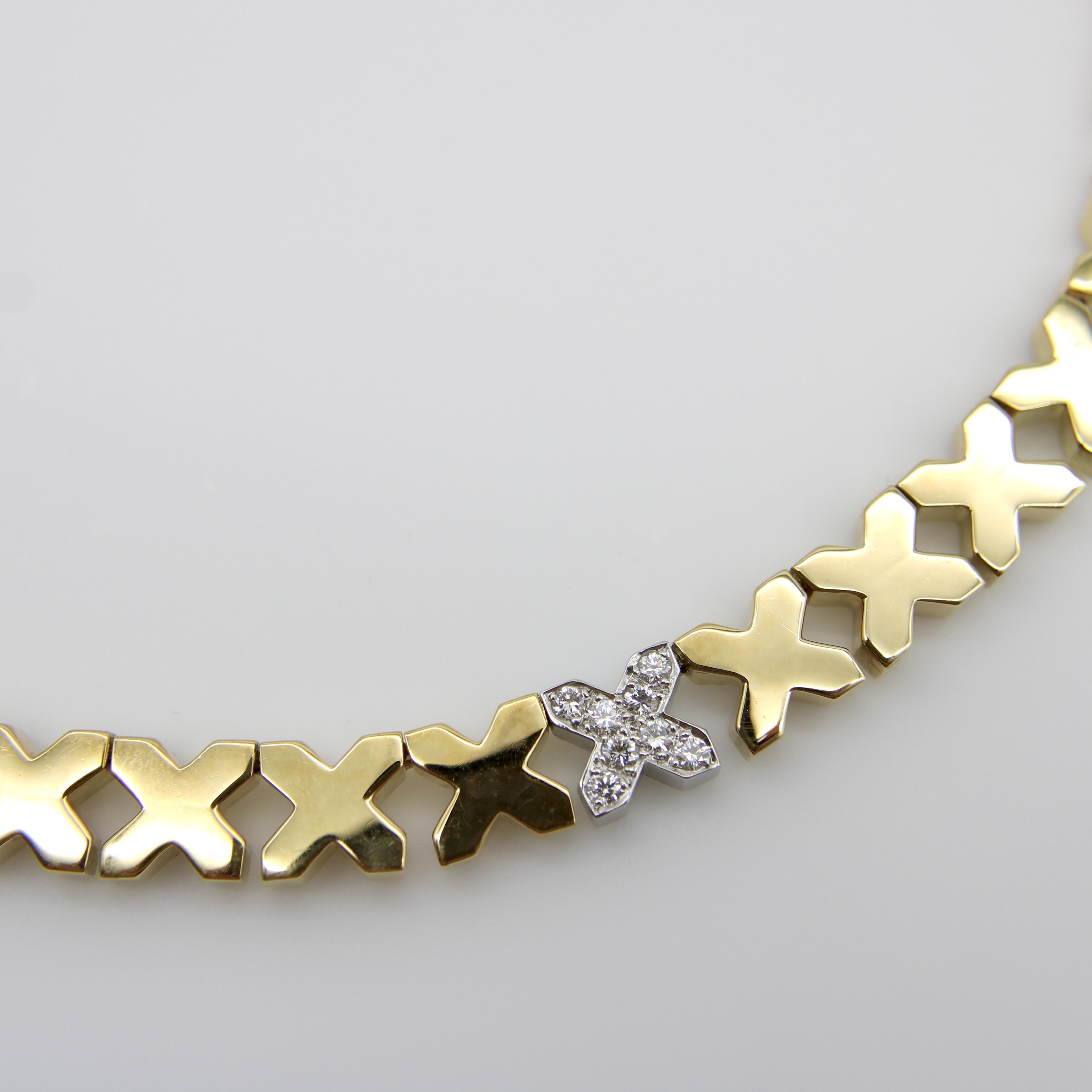 Women's or Men's Vintage 18K Gold Tiffany & Co. X Necklace by Angela Cummings For Sale