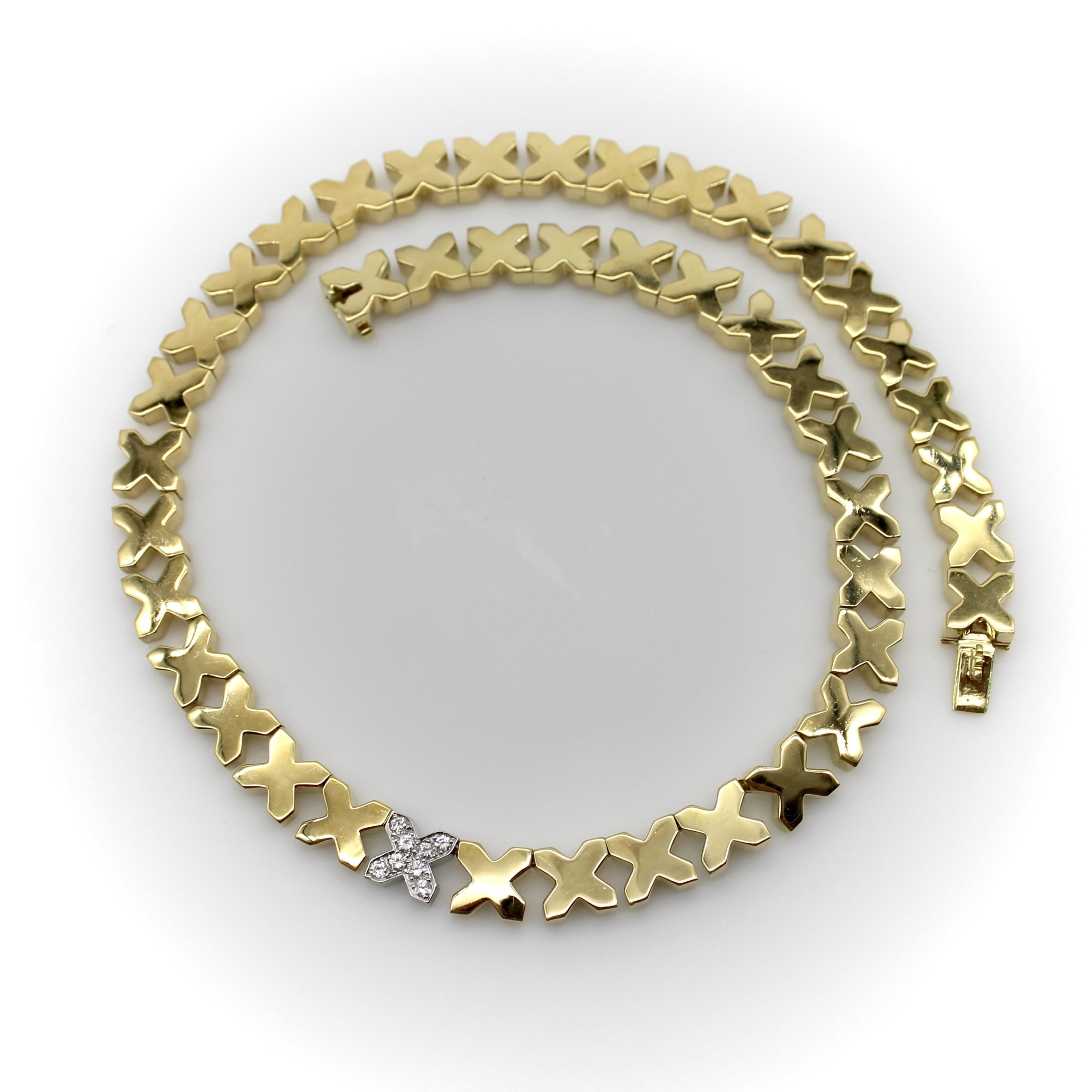 Vintage 18K Gold Tiffany & Co. X Necklace by Angela Cummings For Sale 1