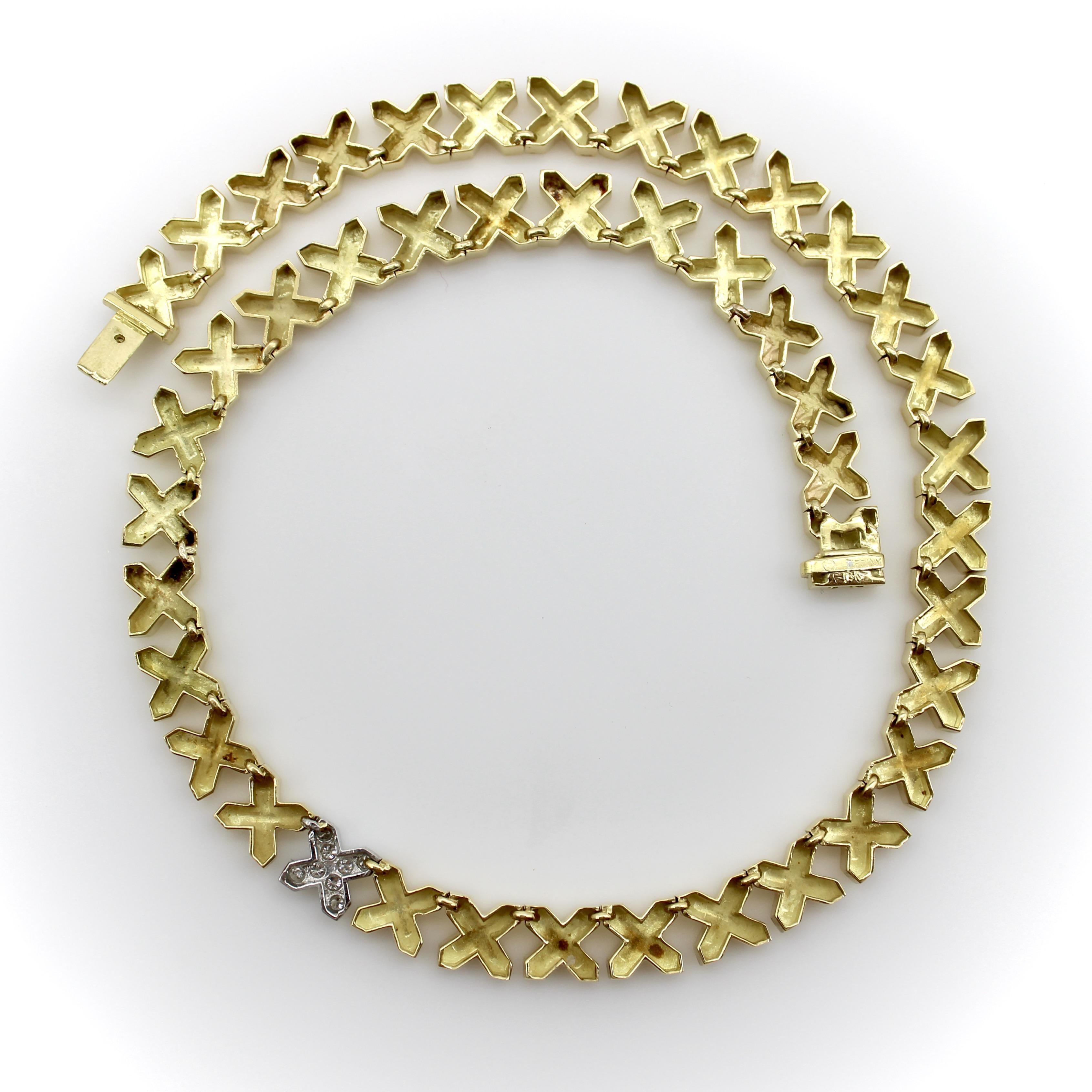 Vintage 18K Gold Tiffany & Co. X Necklace by Angela Cummings For Sale 2