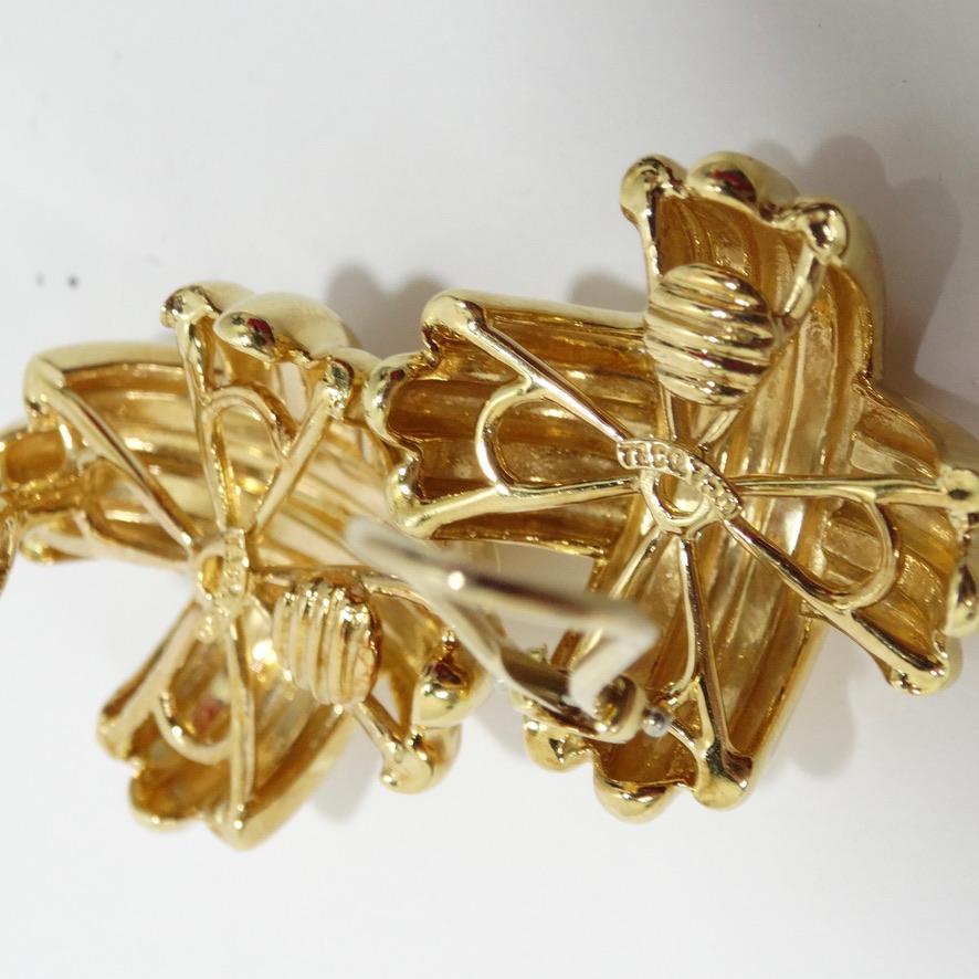 Women's Vintage 18K Gold Tiffanys Earrings For Sale