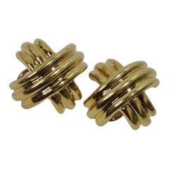 Boucles d'oreilles Tiffany vintage en or 18 carats