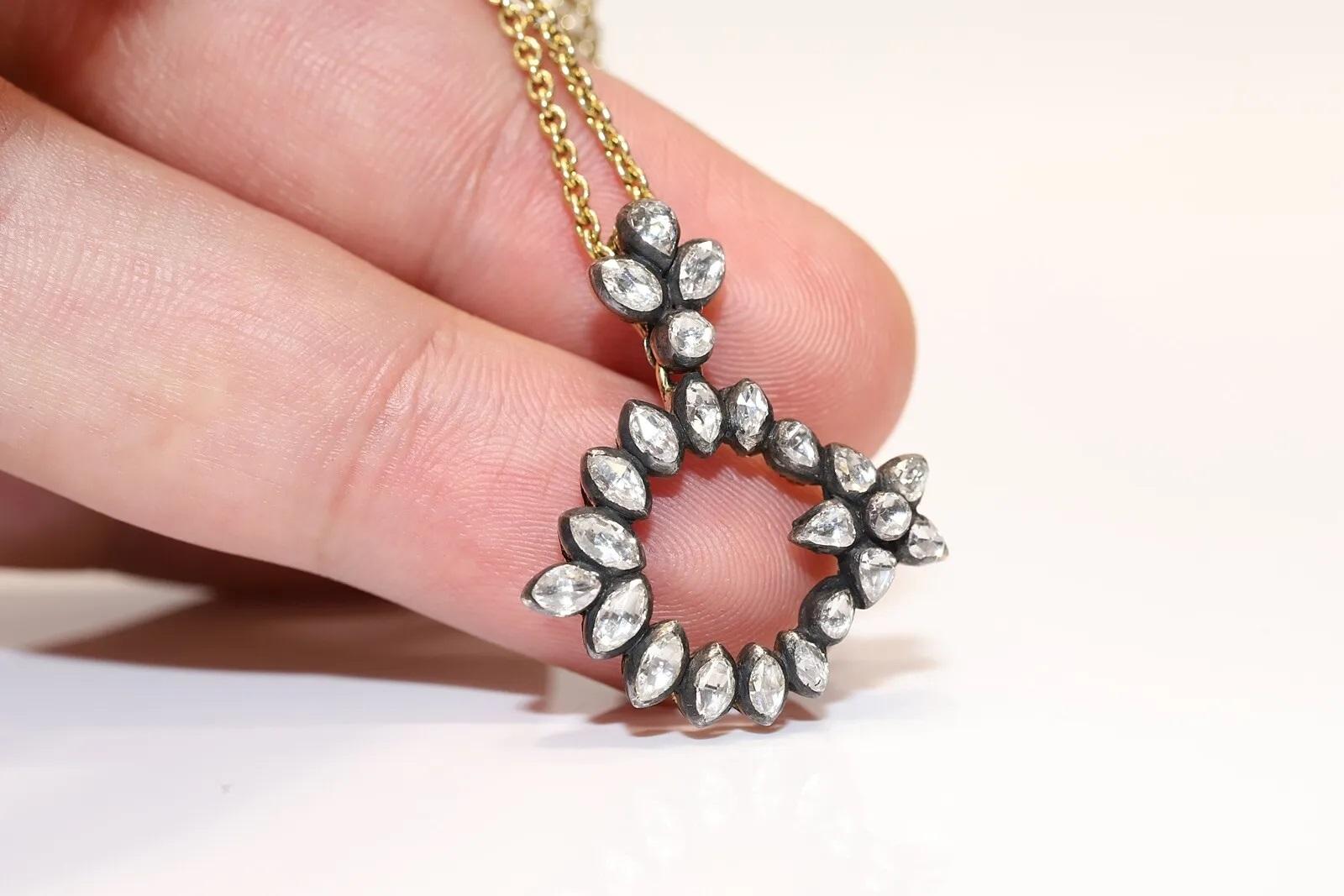 In very good condition.
Total weight is 12 grams.
Totally is diamond 2.20 carat.
The  diamond is G-H color and vs-s1 clearity .
Totally chain is lenght  45 cm.
Please contact for any questions.