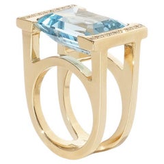 Vintage-Ring aus 18 Karat Gold, Topas und Diamanten von Horacio Ramirez Achinelli