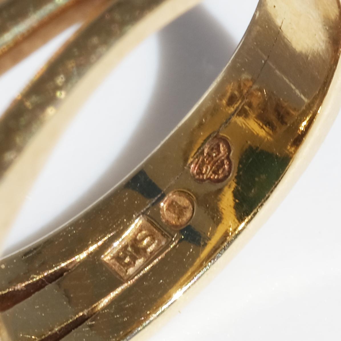 Vintage 18K Gold, Turquoise and Pearl Ring by Swedish Hugo Strömdahl Made 1959 4