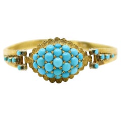 Bracciale con perline turchesi in oro 18 carati vintage