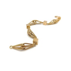 Vintage 18K Gold Unoaerre Fancy Link Modern Bracelet, circa 1980