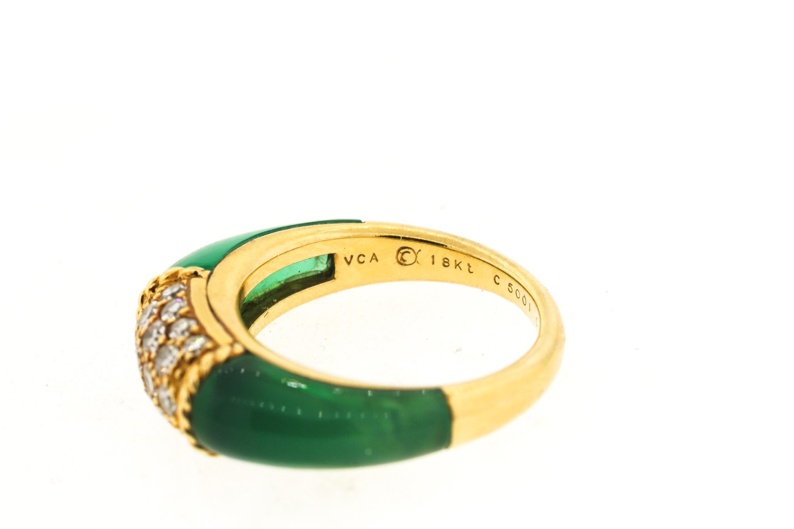 Modern Vintage 18 Karat Gold Van Cleef & Arpels Chalcedony Diamond “Philippines” Ring