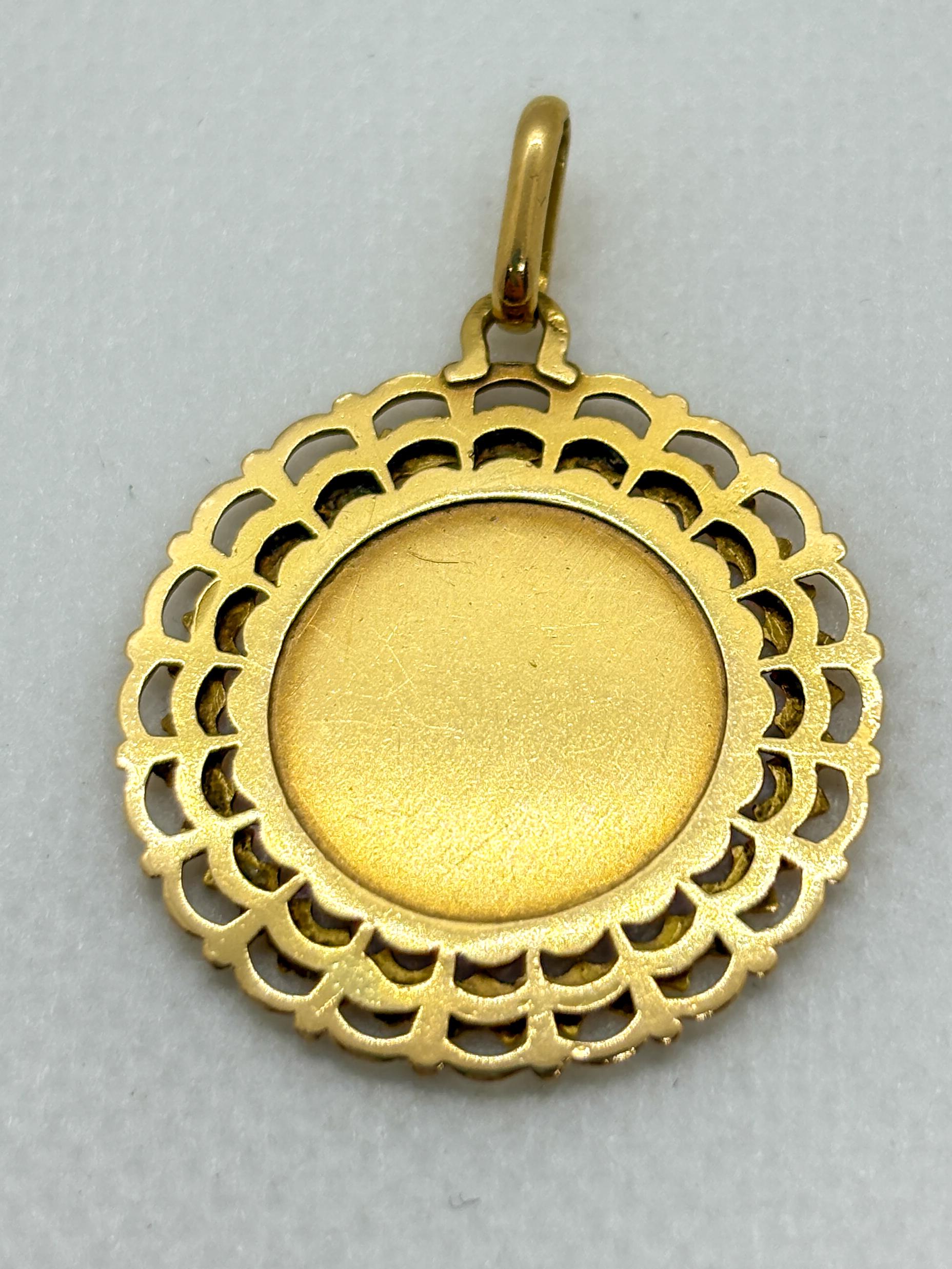 da uomo o donna Medaglia d'epoca in oro 18k di Émile Dropsy - Ciondolo religioso francese in vendita