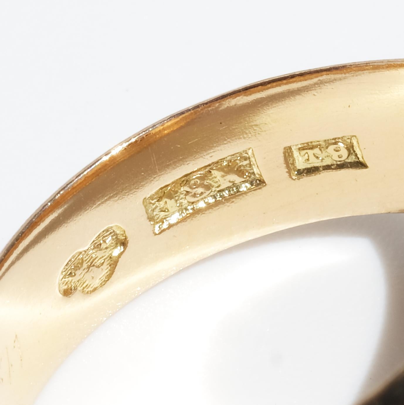 Vintage 18k Gold, White Gold and Mabe Pearl ring made 1969 in Sweden For Sale 4