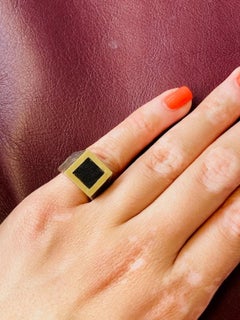 Vintage 18k Gold Wooden Ring One-of-a-kind