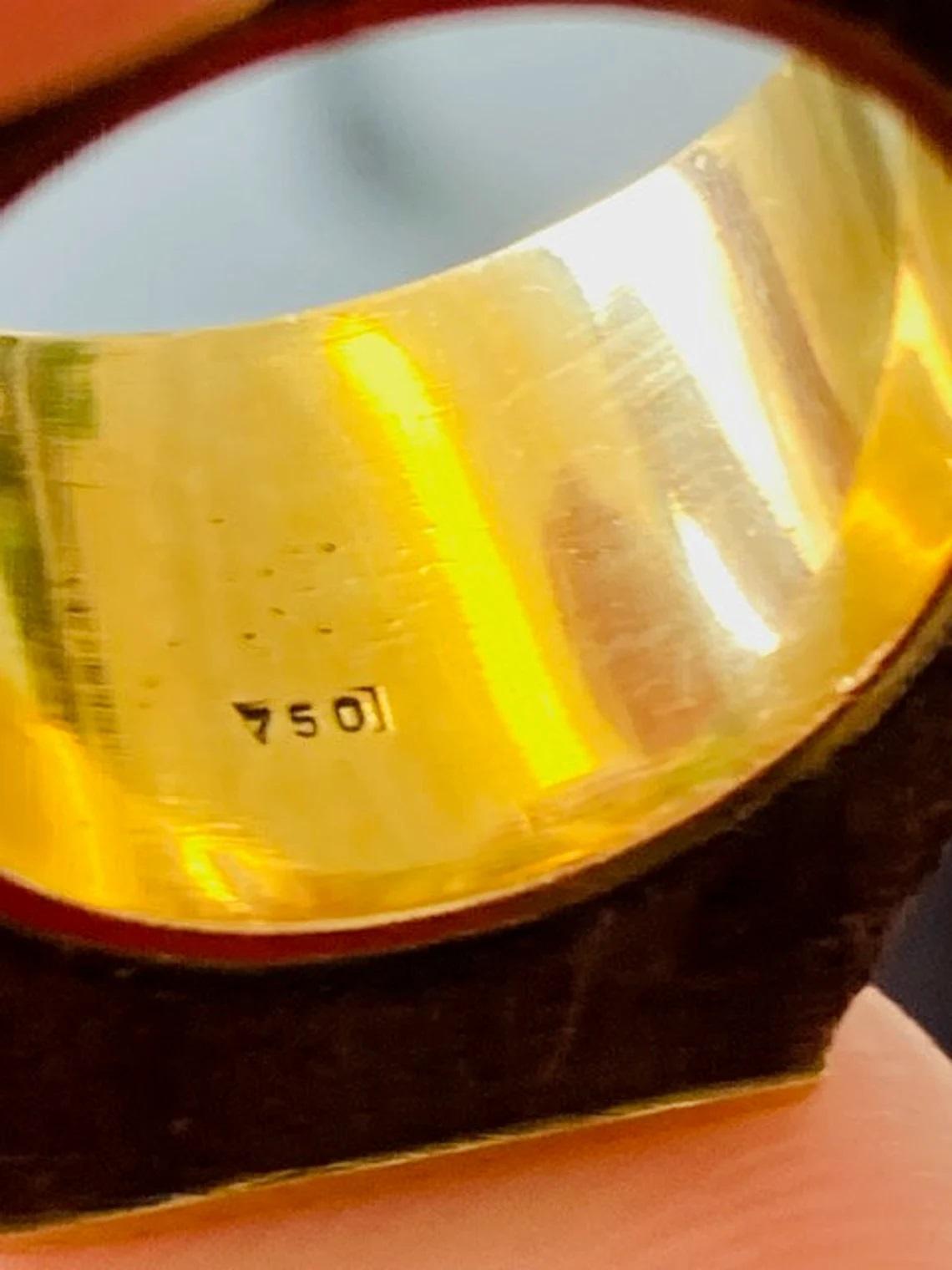 Vintage 18k Gold Holz Ring Einzigartig im Angebot 2