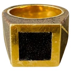 Vintage 18k Gold Wooden Ring One-of-a-kind