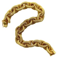 Vintage 18k Gold Woven Oval Link Bracelet