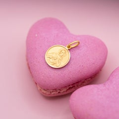 Vintage 18k Italian pendant - Holy Sacred Heart of Jesus - our lady of Scapular